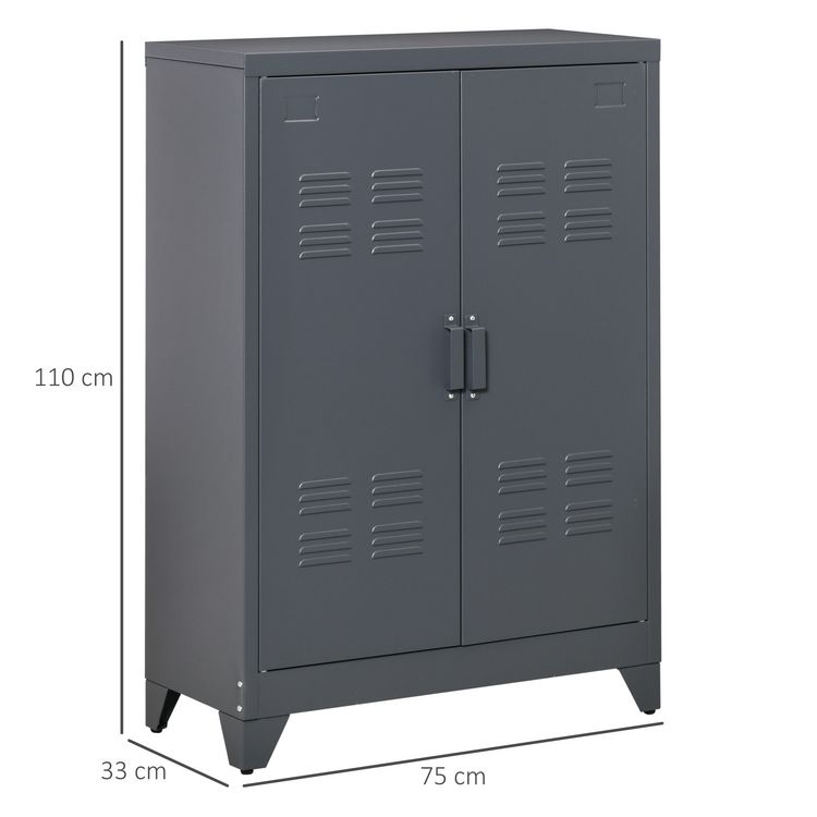 HOMCOM HOMCOM Armoire de rangement métal design industriel - 2 étagères - structure piètement tôle métal gris anthracite Bon marché ✔️ HOMCOM HOMCOM Armoire De Rangement Métal Design Industriel - 2 étagères - Structure Piètement Tôle Métal Gris Anthracite ???? -VIDAXL Shop unnamed file 558