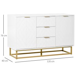 Meilleure vente ???? HOMCOM HOMCOM Buffet Design Contemporain Graphique 2 Placards Porte étagères Réglables 3 Tiroirs Coulissants MDF Blanc Métal Doré ???? -VIDAXL Shop unnamed file 561