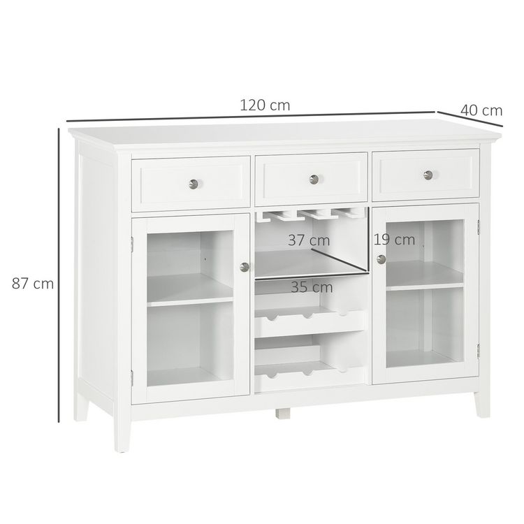 HOMCOM Buffet 2 portes étagères réglables 3 tiroirs casier 6 bouteilles support verres panneaux particules MDF blanc verre Budget ⌛ HOMCOM Buffet 2 Portes étagères Réglables 3 Tiroirs Casier 6 Bouteilles Support Verres Panneaux Particules MDF Blanc Verre ???? -VIDAXL Shop unnamed file 564