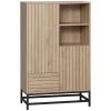 Meilleur prix 👍 HOMCOM Buffet Haut Design Urban Craft - 2 Portes Avec étagère, 2 Niches, Tiroir - Piètement Acier Noir - MDF Aspect Bois Clair 🎁 -VIDAXL Shop unnamed file 571