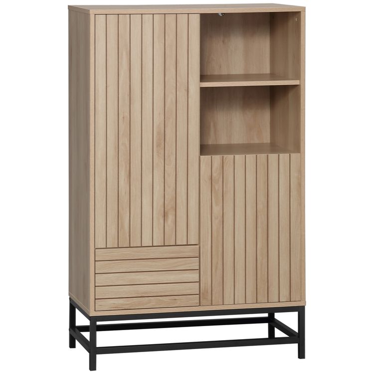 HOMCOM Buffet haut design Urban Craft - 2 portes avec étagère, 2 niches, tiroir - piètement acier noir - MDF aspect bois clair Meilleur prix ???? HOMCOM Buffet Haut Design Urban Craft - 2 Portes Avec étagère, 2 Niches, Tiroir - Piètement Acier Noir - MDF Aspect Bois Clair ???? -VIDAXL Shop unnamed file 571