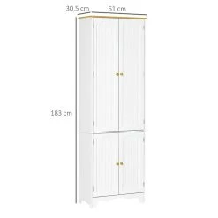 Grosses soldes ❤️ HOMCOM Armoire De Cuisine Contemporaine Multi-rangement 4 Portes 6 étagères Dim. 61L X 30,5l X 183H Cm Bois Pin MDF Blanc 🧨 -VIDAXL Shop unnamed file 576