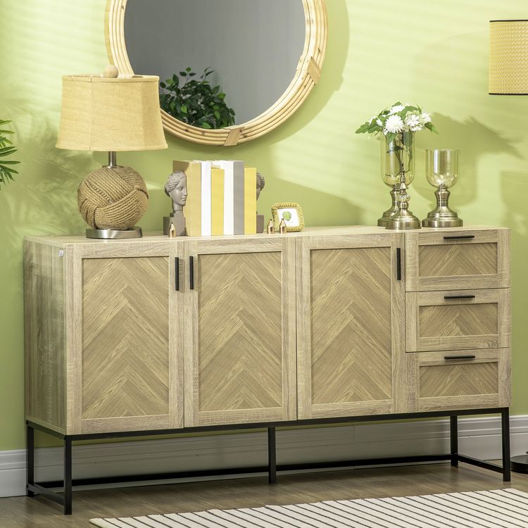 HOMCOM Buffet meuble de rangement motif chevron 3 placards et 3 tiroirs - piètement métal - structure MDF - I156 cm Acheter ???? HOMCOM Buffet Meuble De Rangement Motif Chevron 3 Placards Et 3 Tiroirs - Piètement Métal - Structure MDF - I156 Cm ???? -VIDAXL Shop unnamed file 578