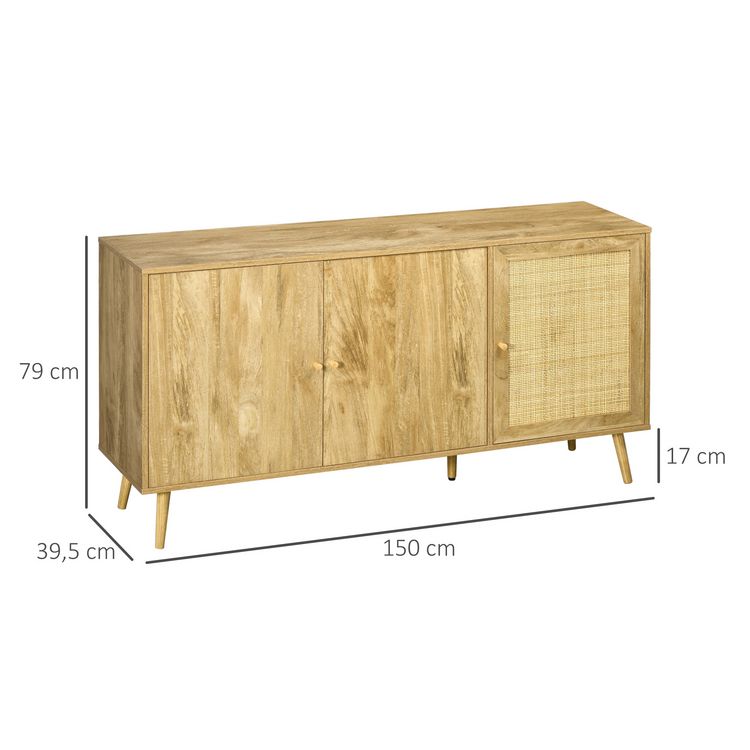 HOMCOM Buffet 3 portes 3 étagères réglables style bohème piètement incliné effilé bois panneaux particules aspect bois clair cannage en rotin Le moins cher ???? HOMCOM Buffet 3 Portes 3 étagères Réglables Style Bohème Piètement Incliné Effilé Bois Panneaux Particules Aspect Bois Clair Cannage En Rotin ???? -VIDAXL Shop unnamed file 594