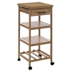 Offres 🌟 ATMOSPHERA Desserte Roulettes 1 Tiroir Bambou Linha 😀