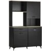 Acheter 😍 HOMCOM Buffet Haut Design Industriel Multi-rangement - 3 Portes Avec étagère, Tiroir, Niche, Grand Plateau - Piètement Métal Noir Aspect Chêne Clair ✨ -VIDAXL Shop unnamed file 610