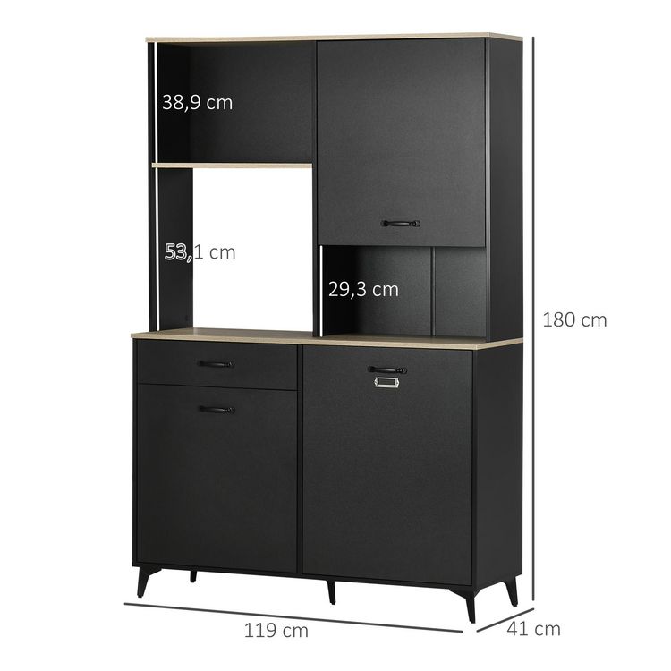 HOMCOM Buffet haut design industriel multi-rangement - 3 portes avec étagère, tiroir, niche, grand plateau - piètement métal noir aspect chêne clair Acheter ???? HOMCOM Buffet Haut Design Industriel Multi-rangement - 3 Portes Avec étagère, Tiroir, Niche, Grand Plateau - Piètement Métal Noir Aspect Chêne Clair ✨ -VIDAXL Shop unnamed file 612