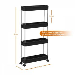 Coupon ???? LINXOR Desserte, Chariot De Rangement à Roulettes étroit - 4 étagères ???? 3 Coupon ???? LINXOR Desserte, Chariot De Rangement à Roulettes étroit - 4 étagères ???? -VIDAXL Shop unnamed file 614