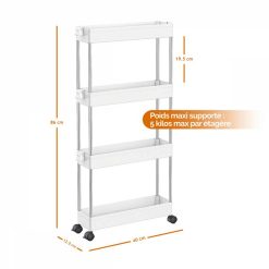 Coupon ???? LINXOR Desserte, Chariot De Rangement à Roulettes étroit - 4 étagères ???? 6 Coupon ???? LINXOR Desserte, Chariot De Rangement à Roulettes étroit - 4 étagères ???? -VIDAXL Shop unnamed file 617