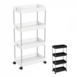 Acheter ???? LINXOR Desserte, Chariot De Rangement à Roulettes Large - 4 étagères ????