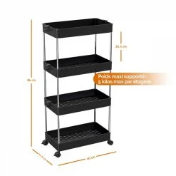 Acheter 🌟 LINXOR Desserte, Chariot De Rangement à Roulettes Large - 4 étagères 😍 -VIDAXL Shop unnamed file 626