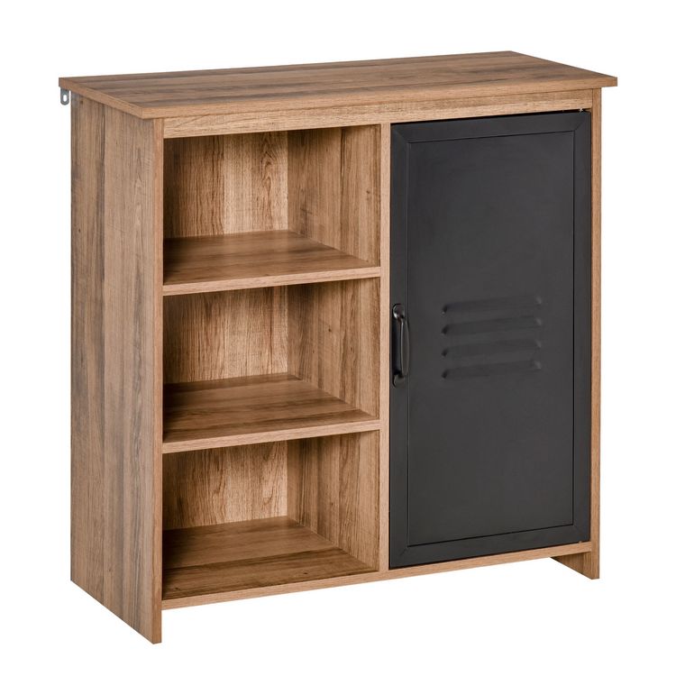 HOMCOM HOMCOM Buffet design industriel - meuble de rangement 3 niches placard - panneaux particules aspect bois veinage porte métal noir De gros ???? HOMCOM HOMCOM Buffet Design Industriel - Meuble De Rangement 3 Niches Placard - Panneaux Particules Aspect Bois Veinage Porte Métal Noir ???? -VIDAXL Shop unnamed file 634