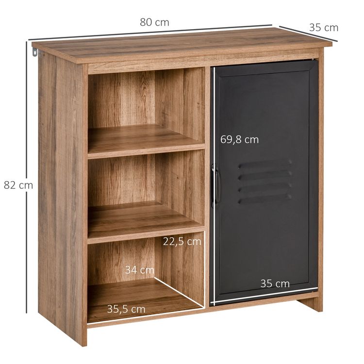 HOMCOM HOMCOM Buffet design industriel - meuble de rangement 3 niches placard - panneaux particules aspect bois veinage porte métal noir De gros ???? HOMCOM HOMCOM Buffet Design Industriel - Meuble De Rangement 3 Niches Placard - Panneaux Particules Aspect Bois Veinage Porte Métal Noir ???? -VIDAXL Shop unnamed file 636