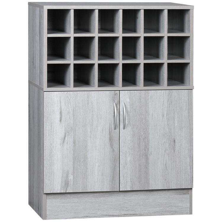 HOMCOM Buffet 2 portes étagère réglable casier 18 bouteilles panneaux particules aspect bois veinage gris Bon marché ???? HOMCOM Buffet 2 Portes étagère Réglable Casier 18 Bouteilles Panneaux Particules Aspect Bois Veinage Gris ???? -VIDAXL Shop unnamed file 641