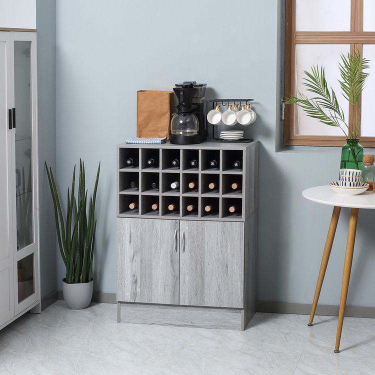 HOMCOM Buffet 2 portes étagère réglable casier 18 bouteilles panneaux particules aspect bois veinage gris Bon marché ???? HOMCOM Buffet 2 Portes étagère Réglable Casier 18 Bouteilles Panneaux Particules Aspect Bois Veinage Gris ???? -VIDAXL Shop unnamed file 642