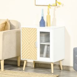 Meilleure vente ✔️ HOMCOM HOMCOM Buffet Meuble De Rangement Design Scandinave 2 Portes Avec étagère Dim. 60L X 40l X 72H Cm MDF Panneaux Particules Blanc Portes Motif Graphique Aspect Bois Clair Et Acrylique ???? -VIDAXL Shop unnamed file 657
