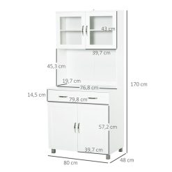 Nouveau ???? HOMCOM HOMCOM Armoire De Cuisine Contemporaine Multi-rangement 2 Placards Portes Grand Tiroir Coulissant Panneaux MDF Blanc ⭐ -VIDAXL Shop unnamed file 670