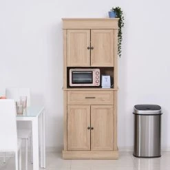 Tout neuf 💯 HOMCOM HOMCOM Armoire De Cuisine Multi-rangements 2 Placards 2 Portes Tiroir Niche MDF Panneaux Particules E1 Chêne Clair ❤️ -VIDAXL Shop unnamed file 698