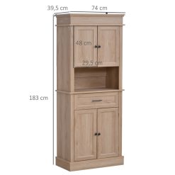 Tout neuf ???? HOMCOM HOMCOM Armoire De Cuisine Multi-rangements 2 Placards 2 Portes Tiroir Niche MDF Panneaux Particules E1 Chêne Clair ❤️ -VIDAXL Shop unnamed file 699