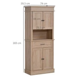 Tout neuf 💯 HOMCOM HOMCOM Armoire De Cuisine Multi-rangements 2 Placards 2 Portes Tiroir Niche MDF Panneaux Particules E1 Chêne Clair ❤️ -VIDAXL Shop unnamed file 699