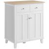 Budget ???? HOMCOM Buffet Multi-rangement 2 Portes Avec étagère 2 Tiroirs Coulissants Panneaux Particules Blanc Aspect Bois Clair ❤️ -VIDAXL Shop unnamed file 700