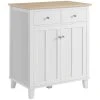 Budget 🌟 HOMCOM Buffet Multi-rangement 2 Portes Avec étagère 2 Tiroirs Coulissants Panneaux Particules Blanc Aspect Bois Clair ❤️ -VIDAXL Shop unnamed file 700