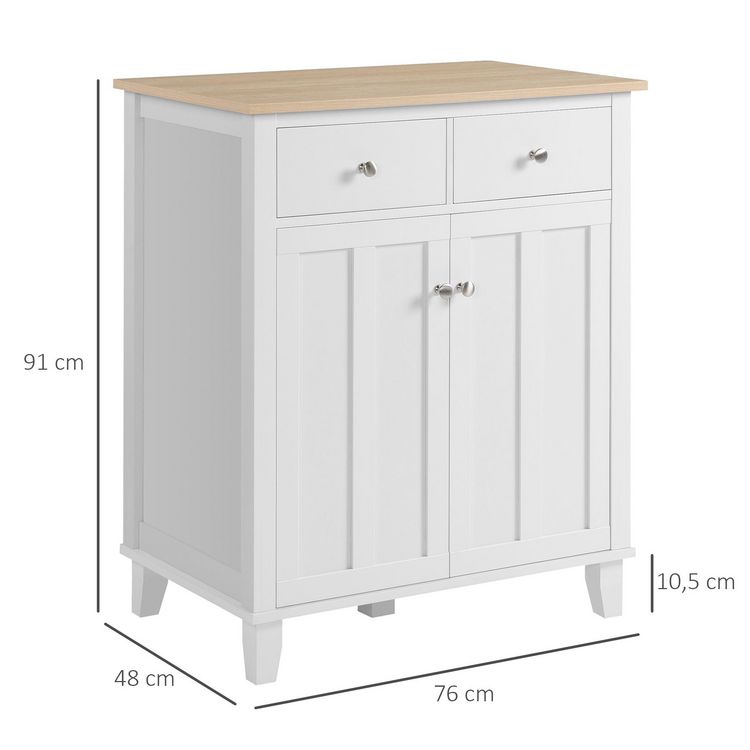 HOMCOM Buffet multi-rangement 2 portes avec étagère 2 tiroirs coulissants panneaux particules blanc aspect bois clair Budget ???? HOMCOM Buffet Multi-rangement 2 Portes Avec étagère 2 Tiroirs Coulissants Panneaux Particules Blanc Aspect Bois Clair ❤️ -VIDAXL Shop unnamed file 702