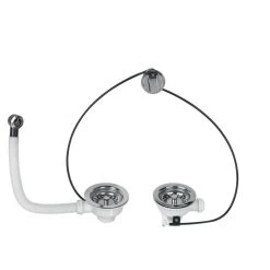 Promo 👍 Wirquin Bonde évier, 2 Bacs, Diam.90 Mm, Commande à Câble 😍