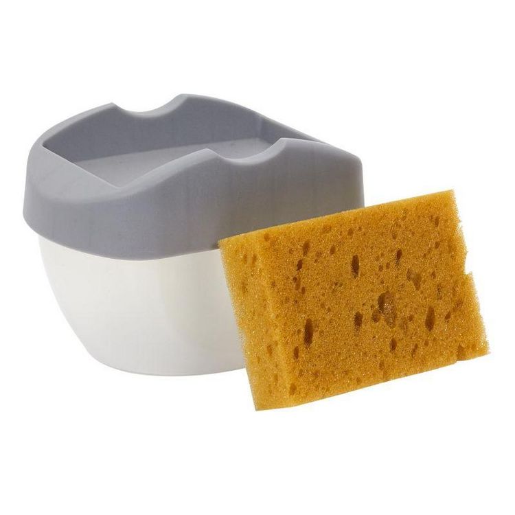 Promo ???? Distributeur De Savon Porte Éponge 14cm Gris ???? 3 Promo ???? Distributeur De Savon Porte Éponge 14cm Gris ????