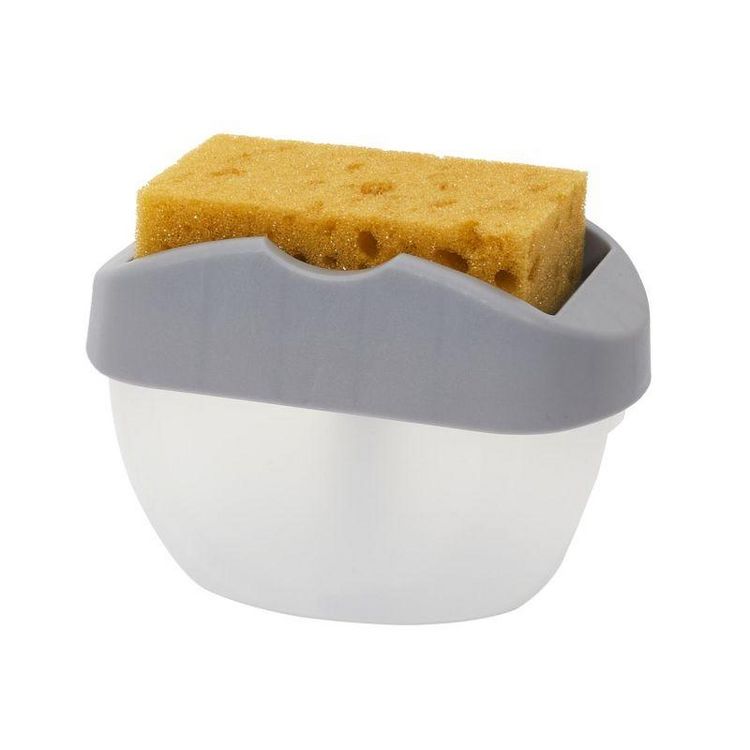 Promo ???? Distributeur De Savon Porte Éponge 14cm Gris ???? 4 Promo ???? Distributeur De Savon Porte Éponge 14cm Gris ???? – Image 2