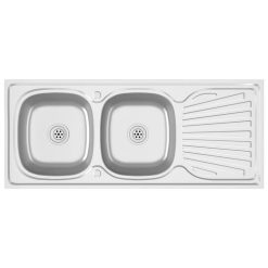Tout neuf ???? VIDAXL Evier De Cuisine A Double Lavabo Argente 1200x500x155 Mm Inox ✨ -VIDAXL Shop unnamed file 793