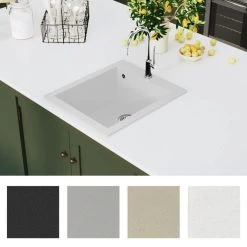 Acheter 💯 VIDAXL Evier De Cuisine Granite Blanc Creme 😀 -VIDAXL Shop unnamed file 831