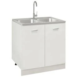 Meilleur prix 👍 VIDAXL Evier De Cuisine A Double Lavabo Argente 800x600x155 Mm Inox 🎉 -VIDAXL Shop unnamed file 855