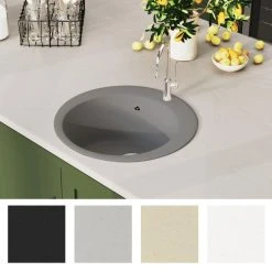 Budget 🛒 VIDAXL Evier De Cuisine En Granit Bac Unique Rond Gris ⭐ -VIDAXL Shop unnamed file 864
