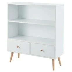 Sortie ❤️ Bibliothèque 2 Tiroirs Pieds Bois Massif L80cm MALMO 🌟 -VIDAXL Shop unnamed file 881