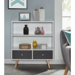 Sortie ❤️ Bibliothèque 2 Tiroirs Pieds Bois Massif L80cm MALMO ???? -VIDAXL Shop unnamed file 882