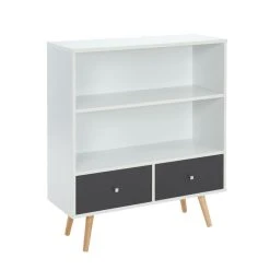 Sortie ❤️ Bibliothèque 2 Tiroirs Pieds Bois Massif L80cm MALMO 🌟 -VIDAXL Shop unnamed file 884