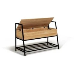 Sortie 🛒 Banquette Avec Coffre Et étagère Métal MATEO 🎉