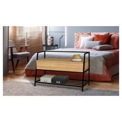 Sortie 🛒 Banquette Avec Coffre Et étagère Métal MATEO 🎉 -VIDAXL Shop unnamed file 934