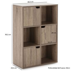 Promo ⌛ VS VENTA-STOCK Bureau Étagère Martin De Rangement, Couleur Chêne Avec 3 Rayons Et 3 Portes ???? -VIDAXL Shop unnamed file 958