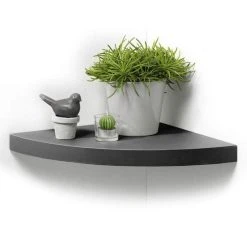 Budget 💯 Paris Prix Étagère Murale D'Angle Flottante 25cm Anthracite 🤩
