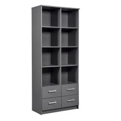 Promo ✨ Paris Prix Étagère 4 Niveaux & 4 Portes Azio 91cm Gris ????